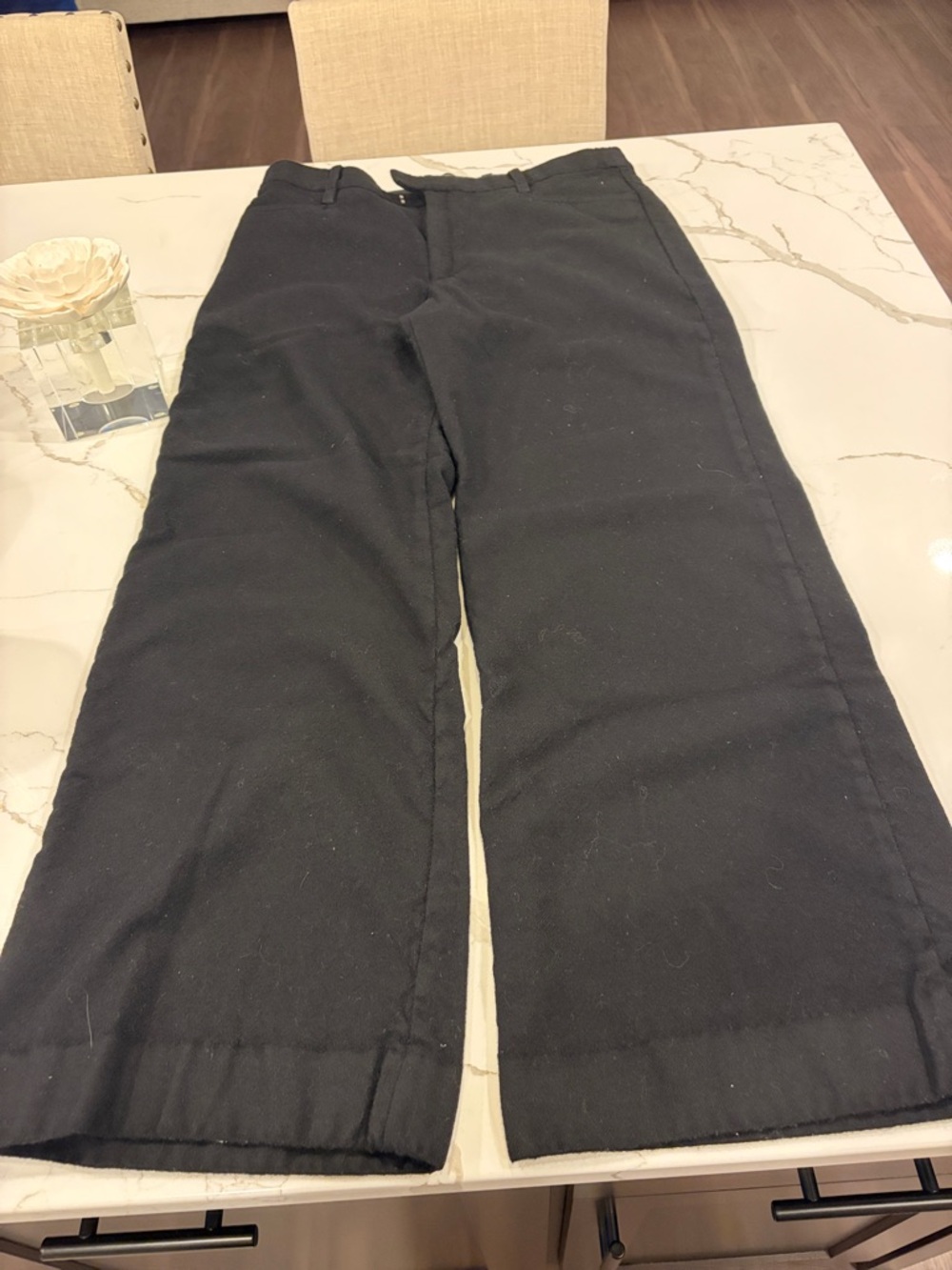 Banana Republic Black High-Rise Wool Dress Pants